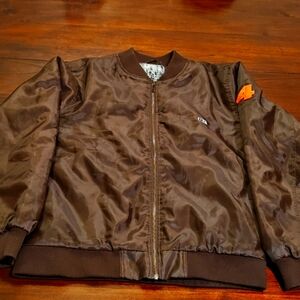 FourStar Clothing Brown Bomber Jacket with Patch